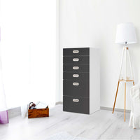 Klebefolie für Möbel Grau Dark - IKEA Stuva / Fritids Kommode - 6 Schubladen - Kinderzimmer