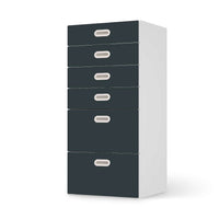 Klebefolie für Möbel Blaugrau Dark - IKEA Stuva / Fritids Kommode - 6 Schubladen - weiss