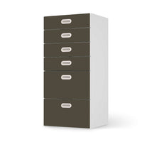 Klebefolie für Möbel Braungrau Dark - IKEA Stuva / Fritids Kommode - 6 Schubladen - weiss