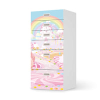 Klebefolie für Möbel Candyland - IKEA Stuva / Fritids Kommode - 6 Schubladen - weiss