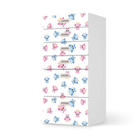 Klebefolie für Möbel Eulenparty - IKEA Stuva / Fritids Kommode - 6 Schubladen - weiss