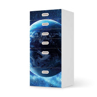 Klebefolie für Möbel Planet Blue - IKEA Stuva / Fritids Kommode - 6 Schubladen - weiss