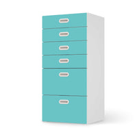 Klebefolie für Möbel Türkisgrün Light - IKEA Stuva / Fritids Kommode - 6 Schubladen - weiss