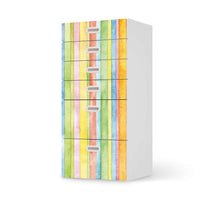 Klebefolie für Möbel Watercolor Stripes - IKEA Stuva / Fritids Kommode - 6 Schubladen - weiss