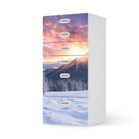 Klebefolie für Möbel Zauberhafte Winterlandschaft - IKEA Stuva / Fritids Kommode - 6 Schubladen - weiss