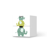 Klebefolie für Möbel Elephants - IKEA Stuva Kommode - 2 Schubladen - weiss