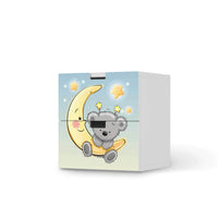 Klebefolie für Möbel Teddy und Mond - IKEA Stuva Kommode - 2 Schubladen - weiss