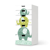 Klebefolie für Möbel Elephants - IKEA Stuva Kommode - 6 Schubladen - weiss
