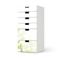 Klebefolie für Möbel Flower Light - IKEA Stuva Kommode - 6 Schubladen - weiss