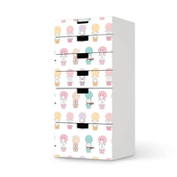 Klebefolie für Möbel Flying Animals - IKEA Stuva Kommode - 6 Schubladen - weiss
