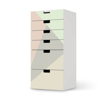 Klebefolie für Möbel Pastell Geometrik - IKEA Stuva Kommode - 6 Schubladen - weiss