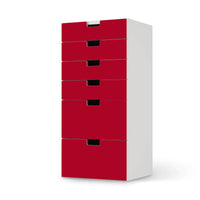 Klebefolie für Möbel Rot Dark - IKEA Stuva Kommode - 6 Schubladen - weiss