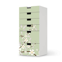 Klebefolie für Möbel White Blossoms - IKEA Stuva Kommode - 6 Schubladen - weiss