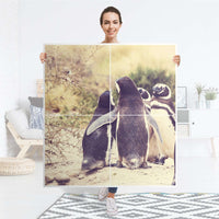 Klebefolie für Schränke Pingu Friendship - IKEA Besta Schrank Quadratisch 4 Türen - Folie