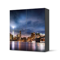 Klebefolie für Schränke Brooklyn Bridge - IKEA Besta Schrank Quadratisch 4 Türen - schwarz