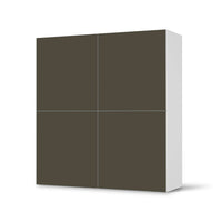 Klebefolie für Schränke Braungrau Dark - IKEA Besta Schrank Quadratisch 4 Türen - weiss