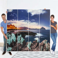 Klebefolie für Schränke Seaside - IKEA Pax Schrank 201 cm Höhe - 4 Türen - Folie
