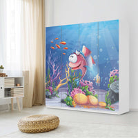 Klebefolie für Schränke Bubbles - IKEA Pax Schrank 201 cm Höhe - 4 Türen - Kinderzimmer