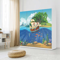 Klebefolie für Schränke Pirates - IKEA Pax Schrank 201 cm Höhe - 4 Türen - Kinderzimmer