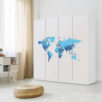 Klebefolie für Schränke Politische Weltkarte - IKEA Pax Schrank 201 cm Höhe - 4 Türen - Schlafzimmer