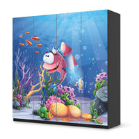 Klebefolie für Schränke Bubbles - IKEA Pax Schrank 201 cm Höhe - 4 Türen - schwarz