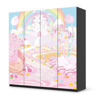 Klebefolie für Schränke Candyland - IKEA Pax Schrank 201 cm Höhe - 4 Türen - schwarz