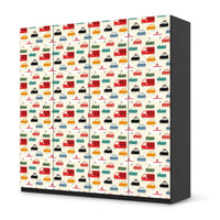 Klebefolie für Schränke Cars - IKEA Pax Schrank 201 cm Höhe - 4 Türen - schwarz