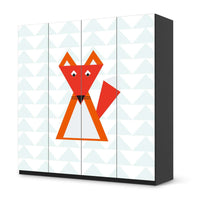 Klebefolie für Schränke Füchslein - IKEA Pax Schrank 201 cm Höhe - 4 Türen - schwarz
