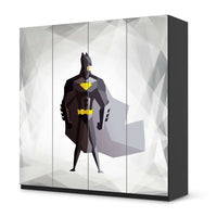 Klebefolie für Schränke Mr. Black - IKEA Pax Schrank 201 cm Höhe - 4 Türen - schwarz