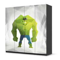 Klebefolie für Schränke Mr. Green - IKEA Pax Schrank 201 cm Höhe - 4 Türen - schwarz