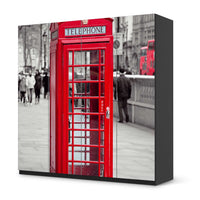 Klebefolie für Schränke Phone Box - IKEA Pax Schrank 201 cm Höhe - 4 Türen - schwarz