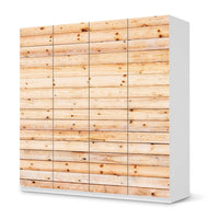 Klebefolie für Schränke Bright Planks - IKEA Pax Schrank 201 cm Höhe - 4 Türen - weiss