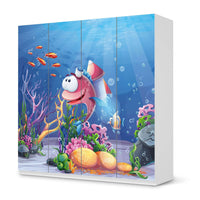 Klebefolie für Schränke Bubbles - IKEA Pax Schrank 201 cm Höhe - 4 Türen - weiss