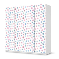 Klebefolie für Schränke Eulenparty - IKEA Pax Schrank 201 cm Höhe - 4 Türen - weiss