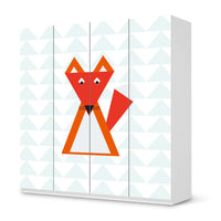 Klebefolie für Schränke Füchslein - IKEA Pax Schrank 201 cm Höhe - 4 Türen - weiss