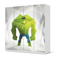Klebefolie für Schränke Mr. Green - IKEA Pax Schrank 201 cm Höhe - 4 Türen - weiss