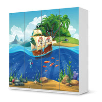 Klebefolie für Schränke Pirates - IKEA Pax Schrank 201 cm Höhe - 4 Türen - weiss