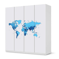Klebefolie für Schränke Politische Weltkarte - IKEA Pax Schrank 201 cm Höhe - 4 Türen - weiss