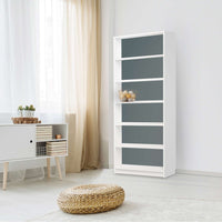 Klebefolie Blaugrau Light - IKEA Billy Regal 6 Fächer - Wohnzimmer