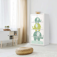 Klebefolie Elephants - IKEA Expedit Regal 8 Türen - Kinderzimmer