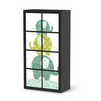 Klebefolie Elephants - IKEA Expedit Regal 8 Türen - schwarz