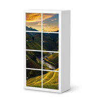 Klebefolie Reisterrassen - IKEA Expedit Regal 8 Türen - weiss