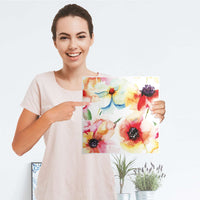 Klebefolie Water Color Flowers - IKEA Expedit Regal Tür einzeln - Folie