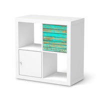 Klebefolie Wooden Aqua - IKEA Expedit Regal Tür einzeln - weiss