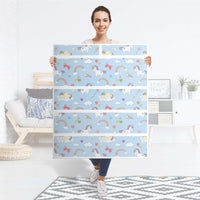 Klebefolie Rainbow Unicorn - IKEA Hemnes Kommode 6 Schubladen - Folie