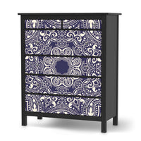 Klebefolie Blue Mandala - IKEA Hemnes Kommode 6 Schubladen - schwarz