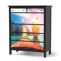 Klebefolie Blue Water Lagoon - IKEA Hemnes Kommode 6 Schubladen - schwarz