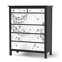 Klebefolie Florals Plain 2 - IKEA Hemnes Kommode 6 Schubladen - schwarz