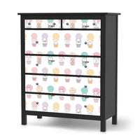 Klebefolie Flying Animals - IKEA Hemnes Kommode 6 Schubladen - schwarz