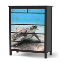 Klebefolie Green Sea Turtle - IKEA Hemnes Kommode 6 Schubladen - schwarz